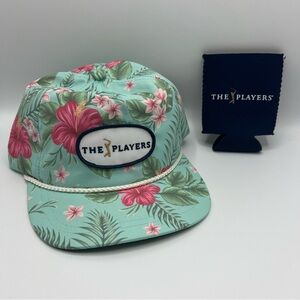 The Players Imperial Vacationer Floral Rope Golf Hat‎ & Magnetic Drink Sleeve